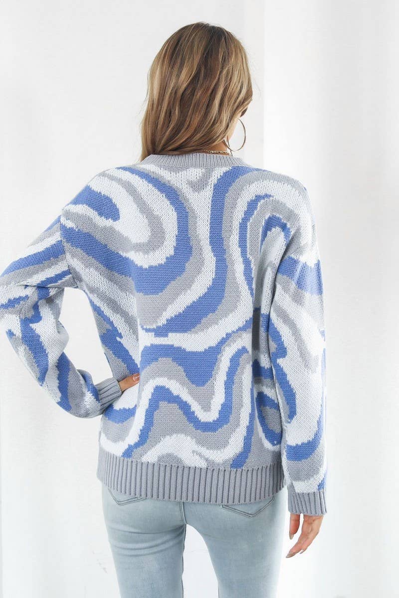 CWOSWL1804_Crew Neck Long Sleeve Pullover Sweater