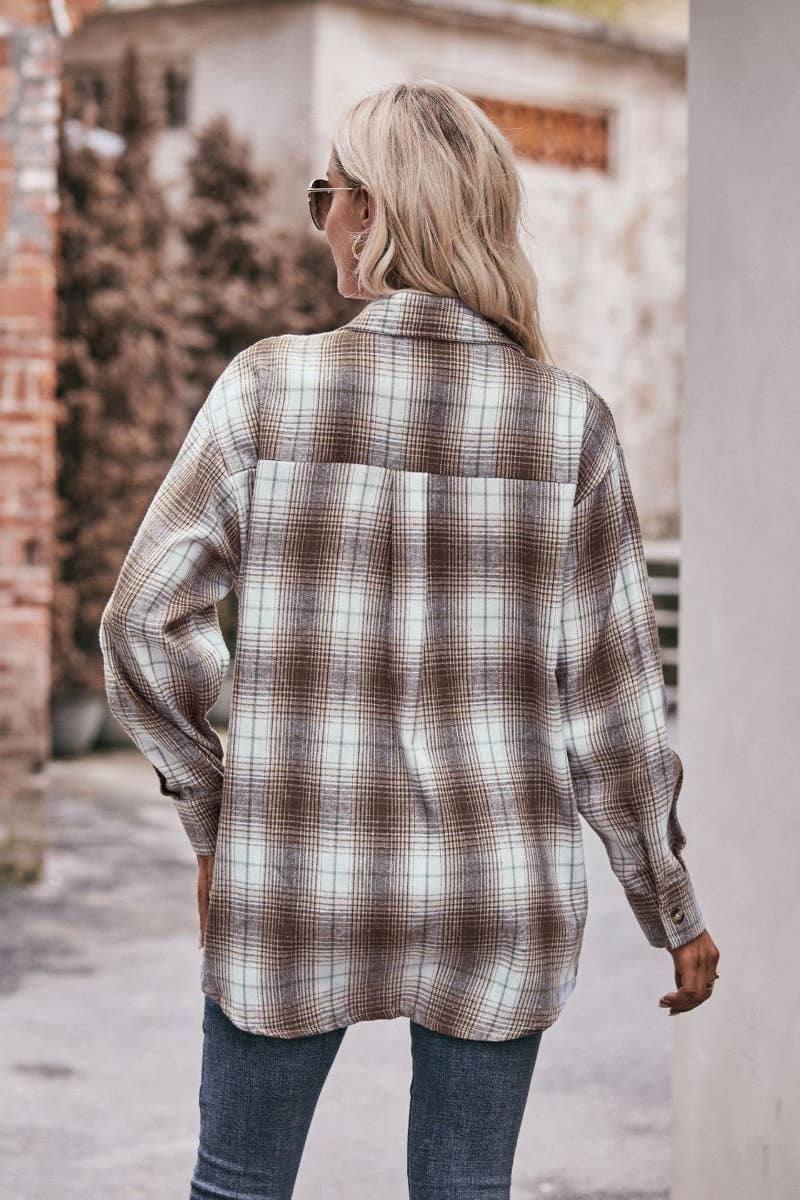 CWTSTL2191_PLAID LONG-SLEEVED BUTTON-UP SHIRT LONG