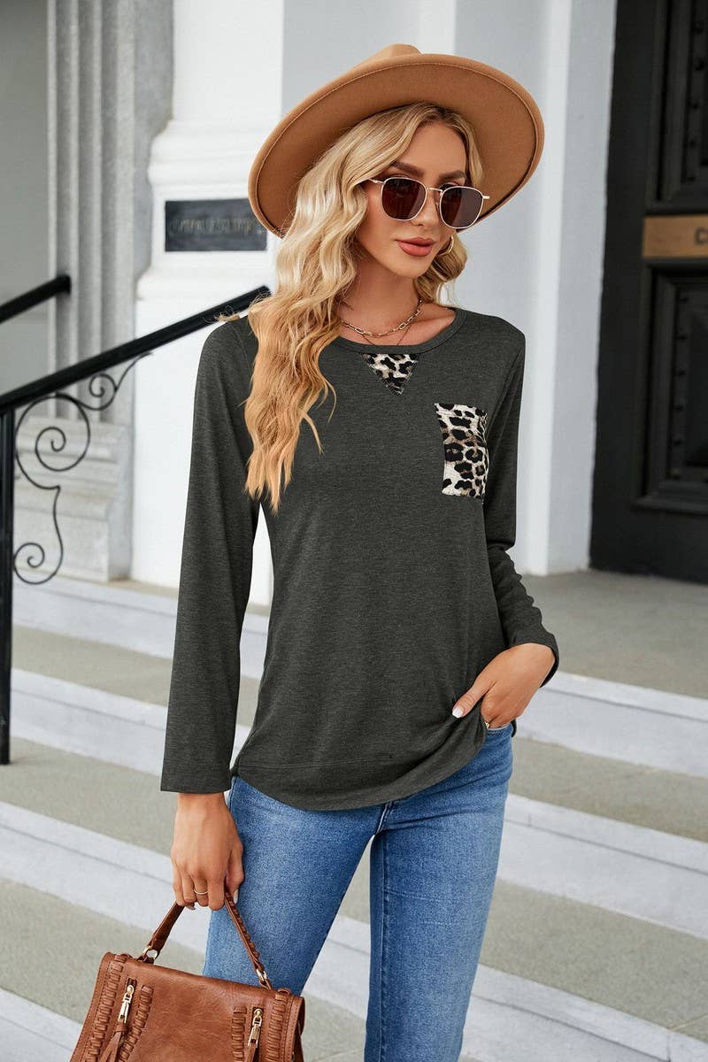 CWTTL1651_Round neck Long Sleeve Pullover Top