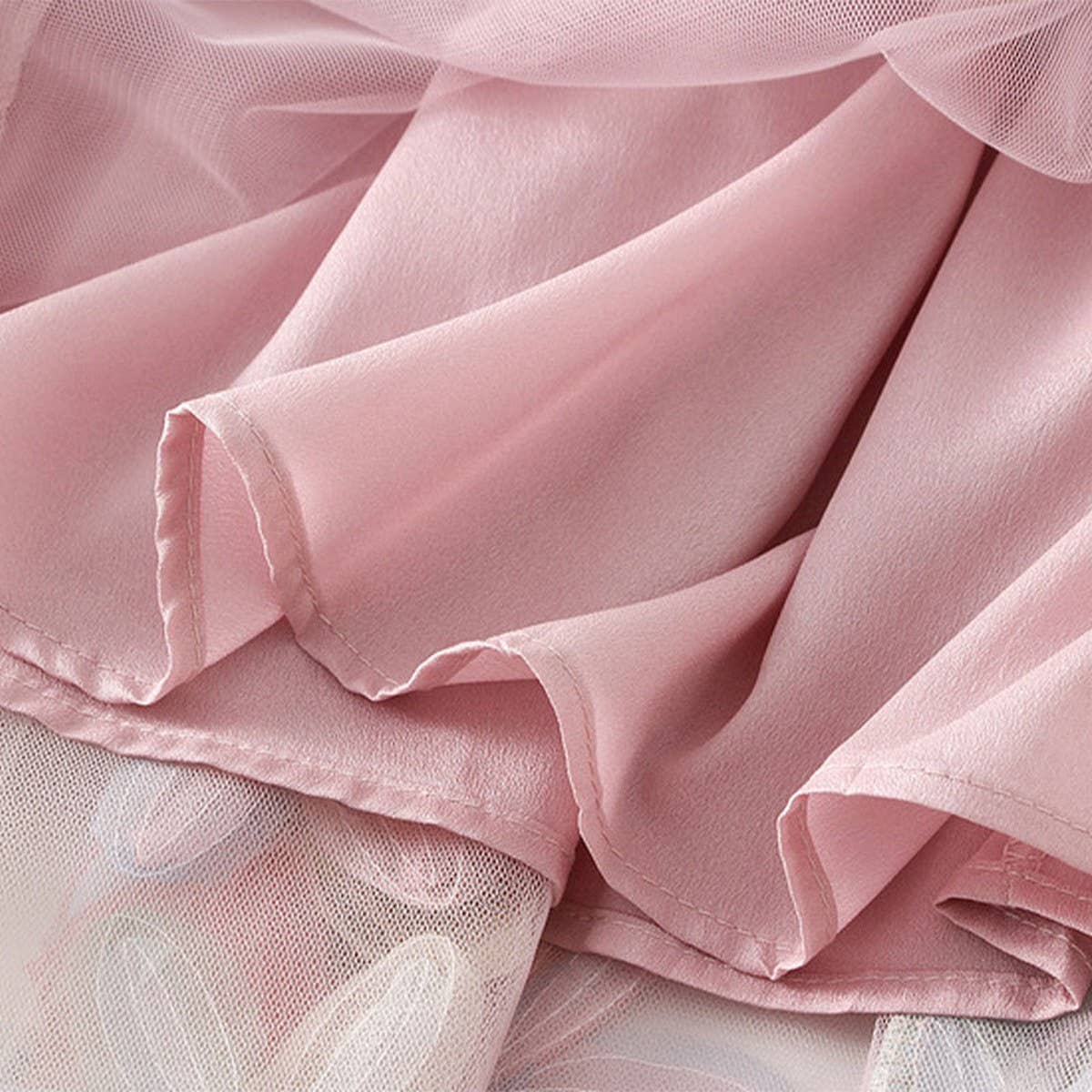 HEAVY FLOWER SEQUIN FAIRY GAUZE SKIRT A-LINE SKIRT