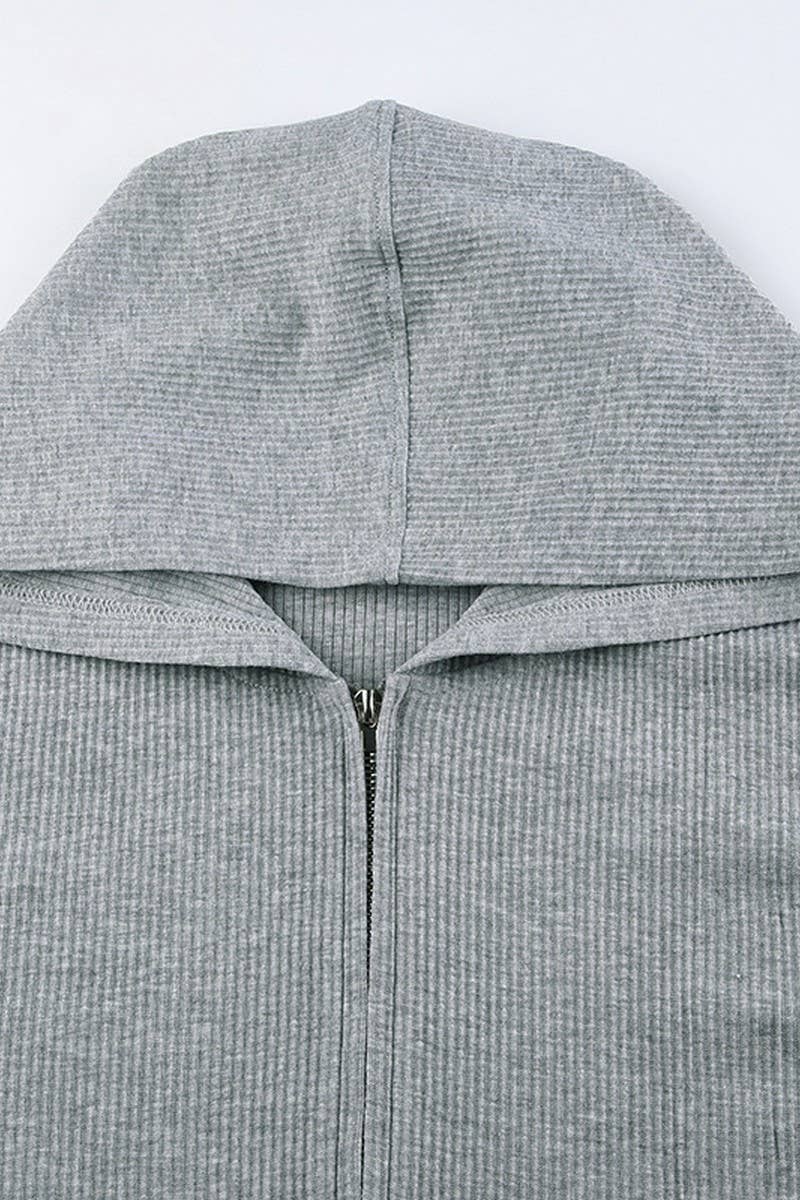 CWSTB00478_2025 FALL ZIP UP HOODIE CROP TOP 3 PIECE SET