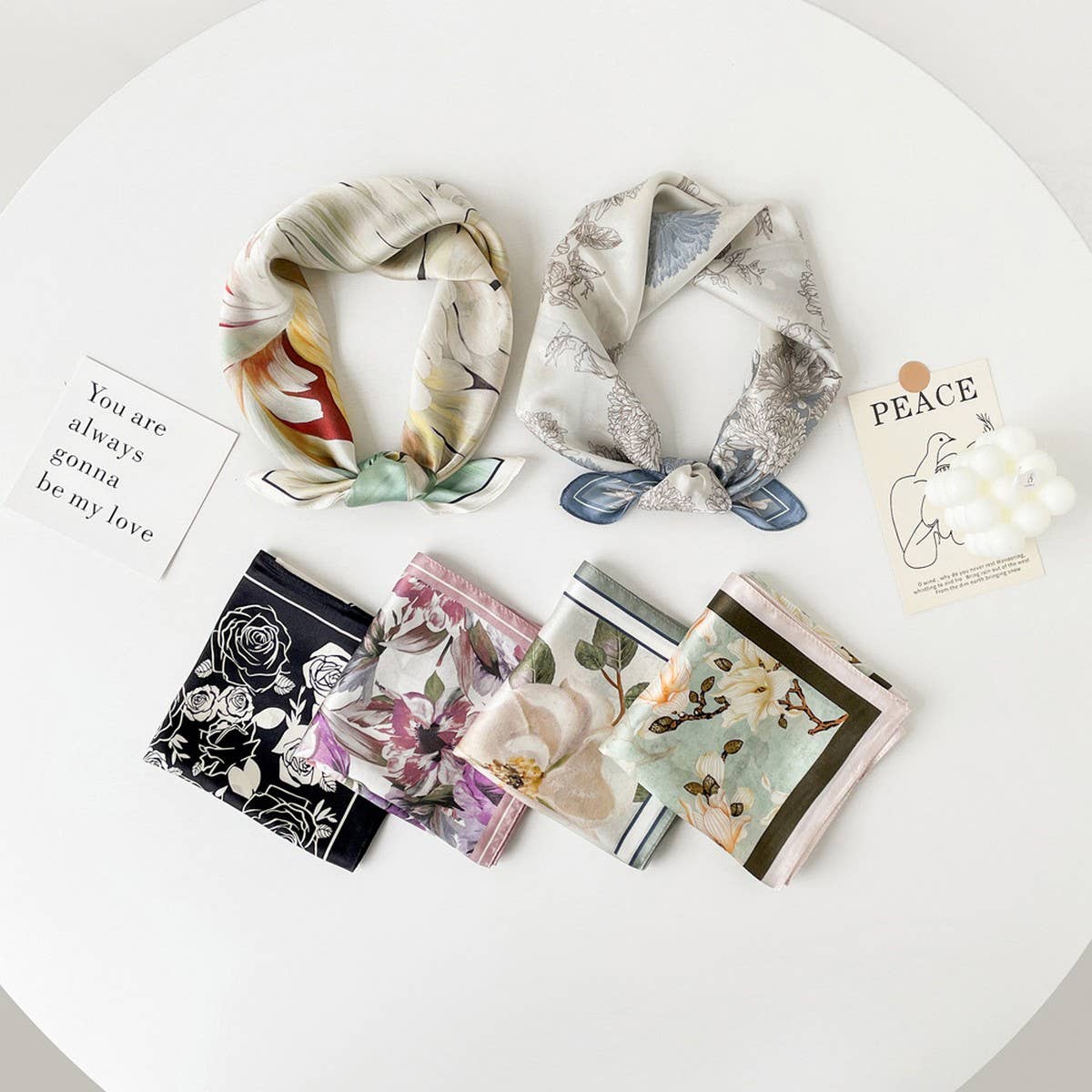 Silk Square Scarf ? Elegant Chinese Floral Print