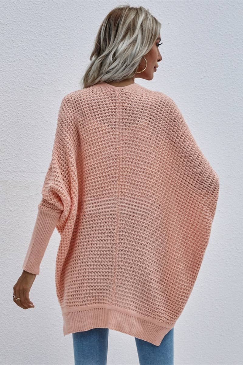 CWOCAL372 Oversized Open Front Casual Cardigan Sweater