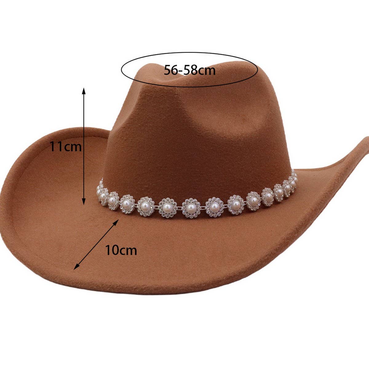 Western Cowboy Fedora Hat  Felt Ethnic_CWAH04432