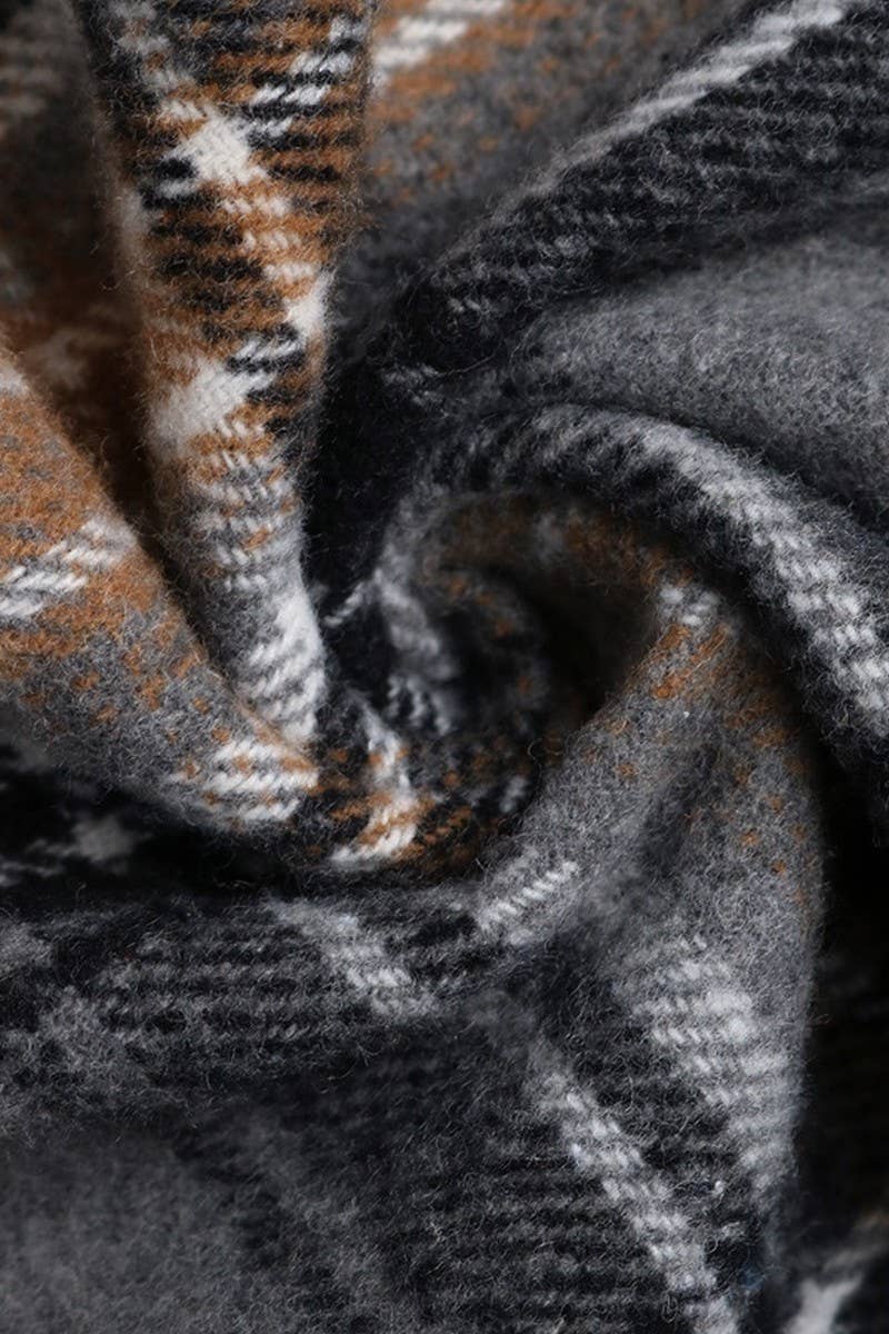 CWTBLL3714_CASUAL PLAID STITCHING ROUND NECK SWEATSHIRT