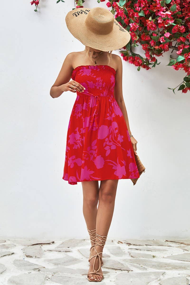 CWDSD7116_EUROPEAN AND AMERICAN PRINTED ONE-PIECE DRESS