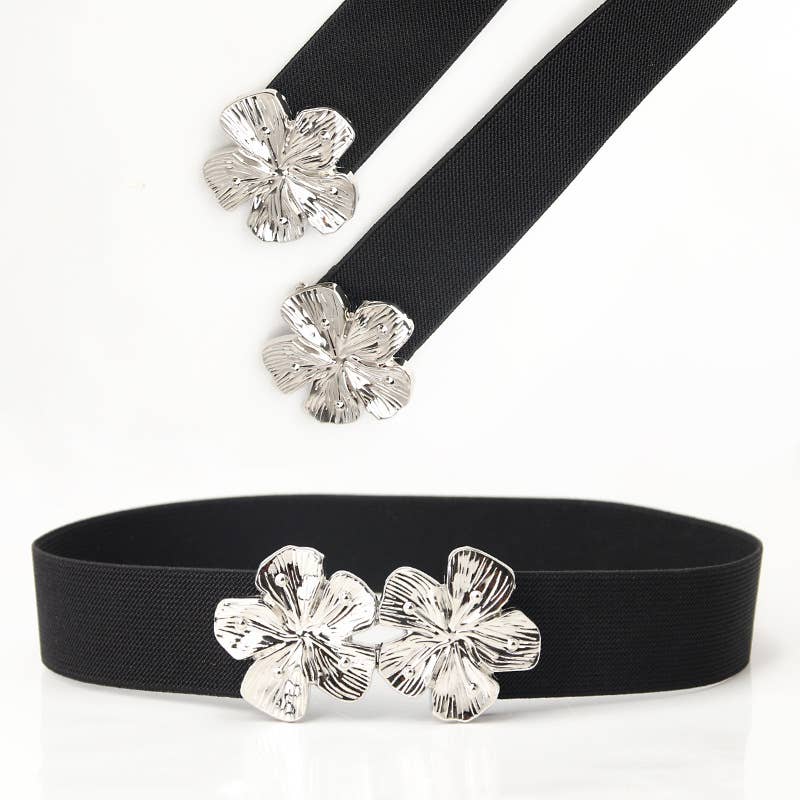 Fashionable flower-buckle decorated belt