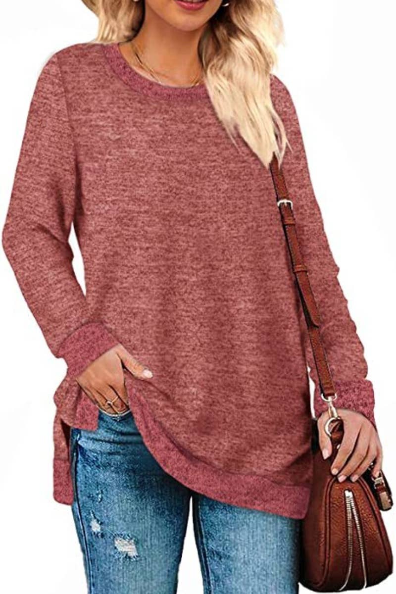 CWTBLL1889_CREW-NECK LONG-SLEEVED JUMPER WITH A SLIT