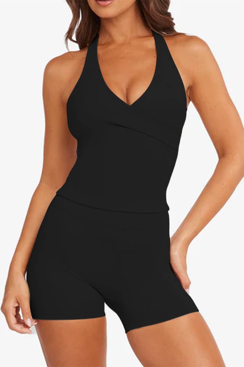 CWSTB00441_HALTER SPORTS BRA AND SHORTS SET