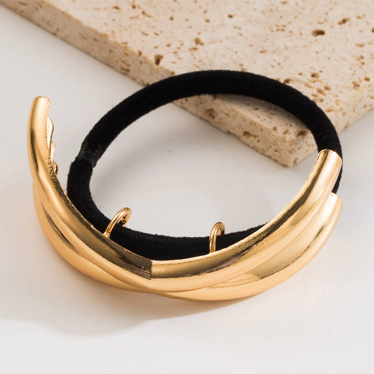 Minimalist Metal Cross Hair Tie for Ponytails