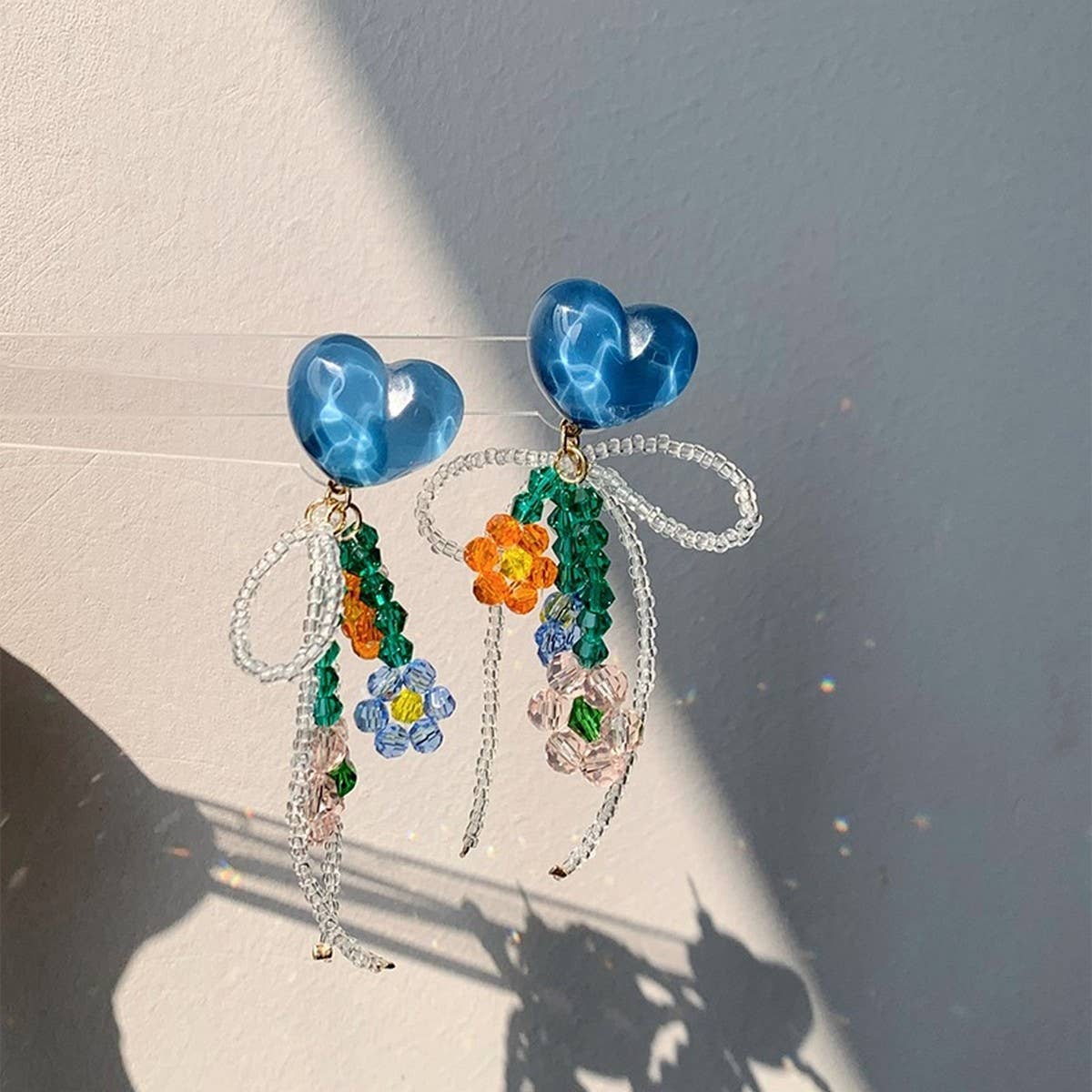 LOVE HEART FLOWER BOWKNOT CUTE FASHION EARRINGS