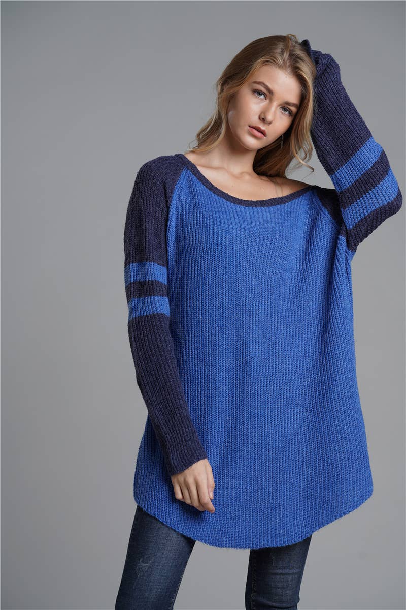 ALL-IN-ONE LONG LOOSE SOLID PULLOVER SWEATER