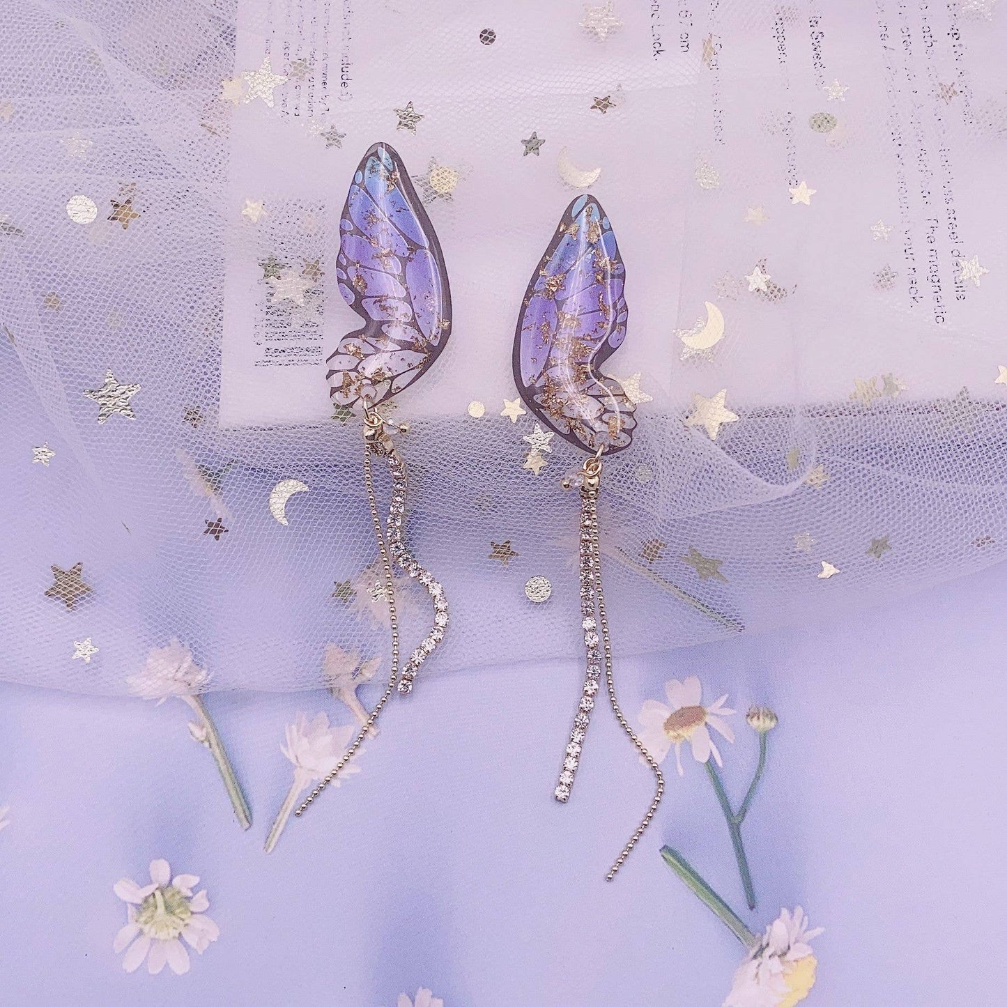 Personalized three-dimensional butterfly earrings