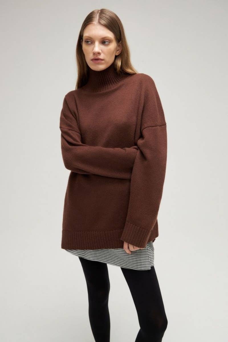 CWOSWL6643_CASUAL HALF-TURTLENECK SWEATER WITH LONG SLEEVES