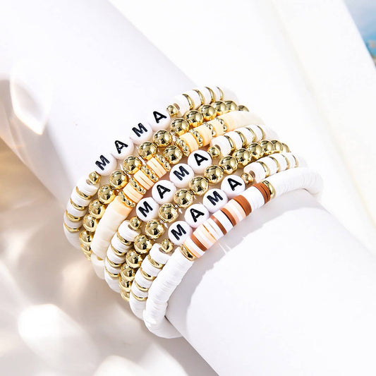 LETTER BRACELET FASHION CLAY BRACELET SET