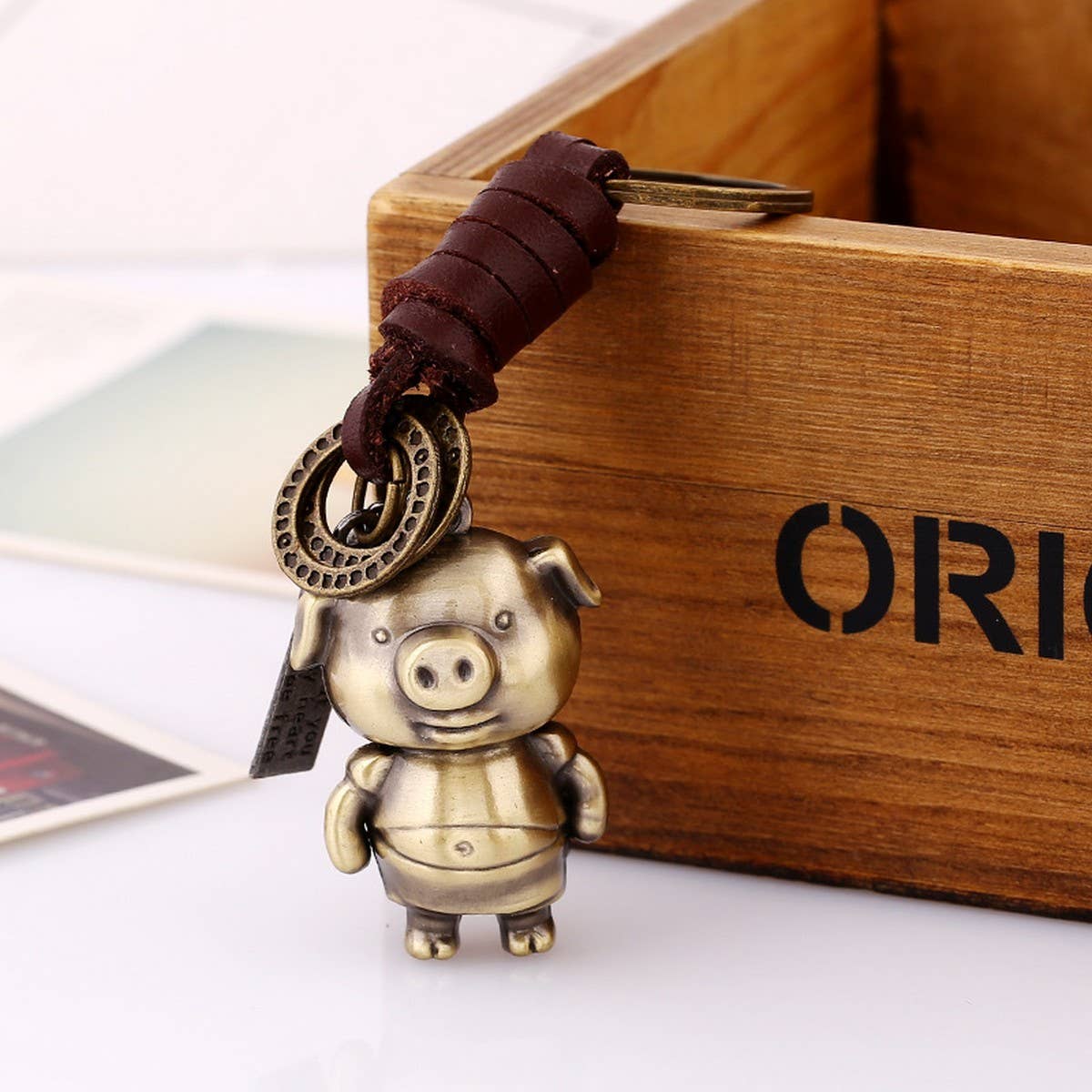CREATIVE CARTOON ANIMAL WOVEN CAR KEYCHAIN