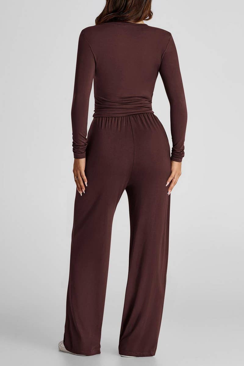 CWSJB00030_2025 FALL WINTER CASUAL SOLID COLOR OUTFIT SET