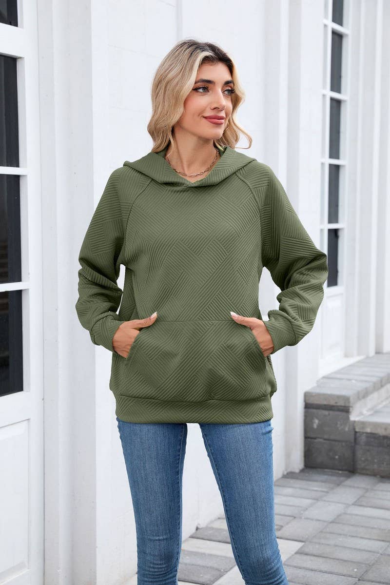 CWOHOL00661_SOLID HOODED POCKET CASUAL SWEATSHIRT
