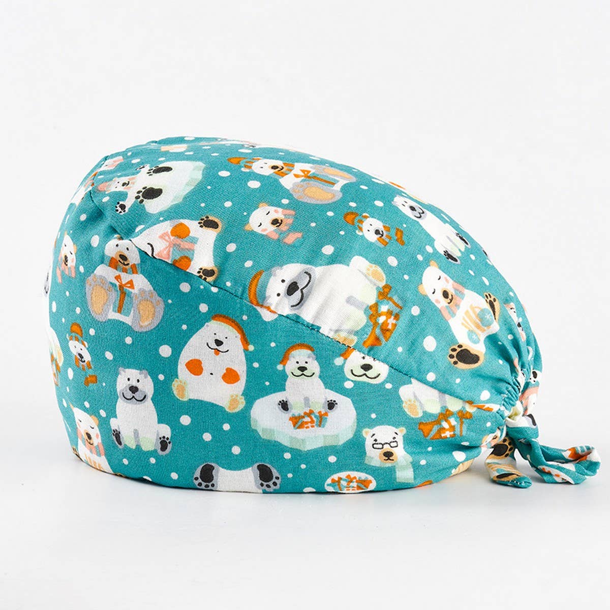 CHERRY BEAR PRINTED NURSE CAP PURE COTTON HAT_CWAH3324