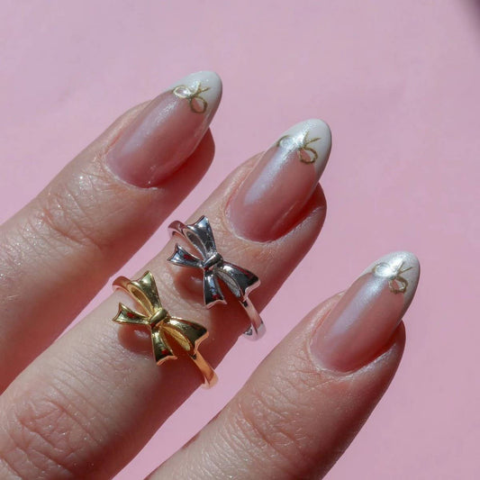 Creative painted design bow ring