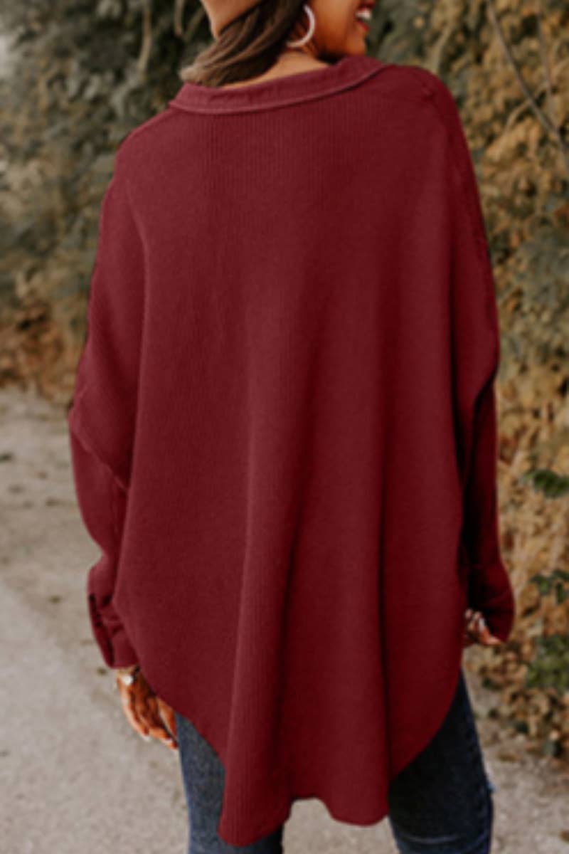 CWTSTL2380_SPRING AUTUMN BUTTON MEDITATION SHIRT TOP