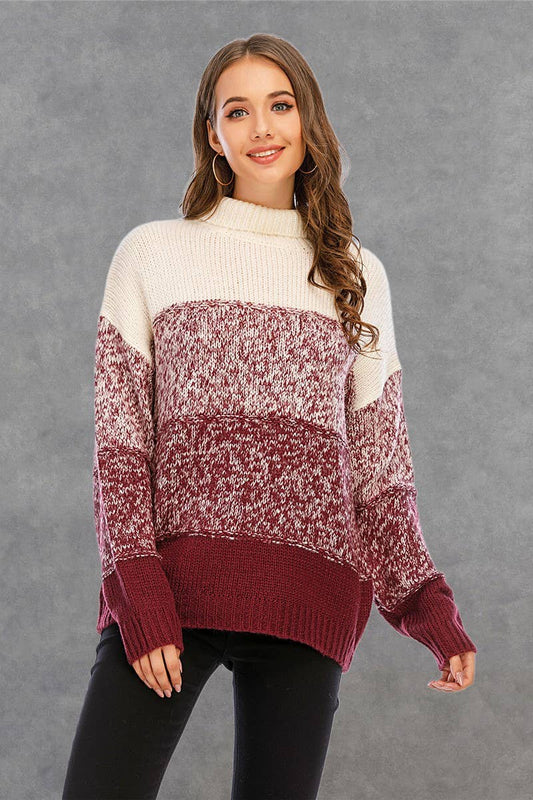 CWOSWL1711_Turtle Neck Long Sleeve Pullover Sweater