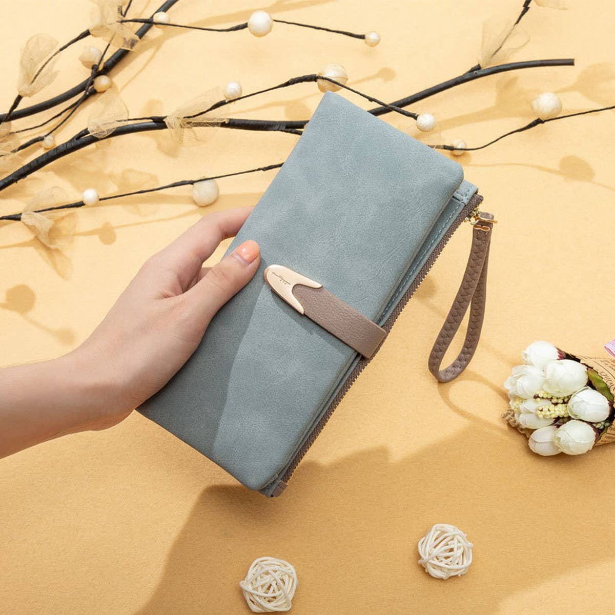 CASUAL FASHION BUCKLE LONG WOMEN'S WALLET_CWAB2335