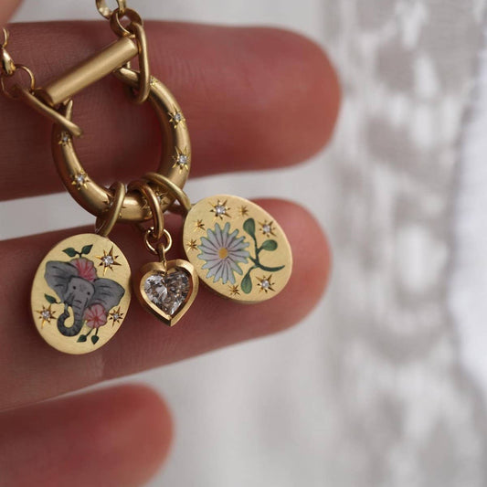 Stainless Steel Flower Heart Pendant Necklace_CWMM5538
