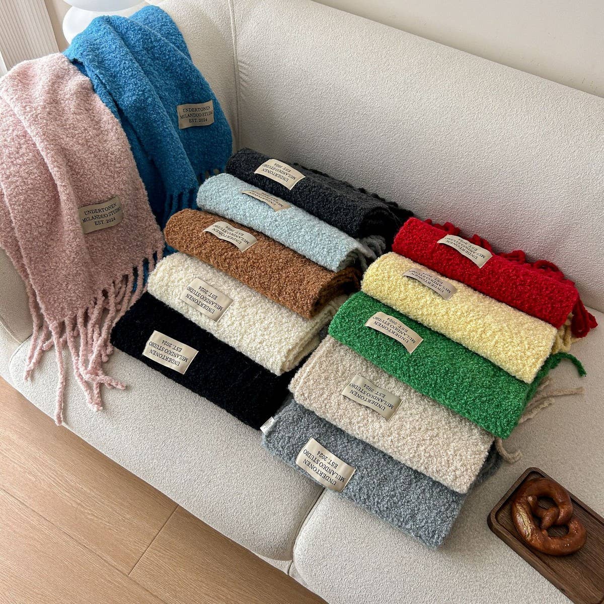 50% Wool Circle Scarf - Long Woven Winter Wrap_CWASC2307
