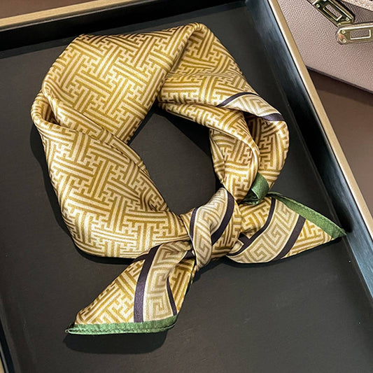 Silk Square Scarf - Maze Print Summer Wrap