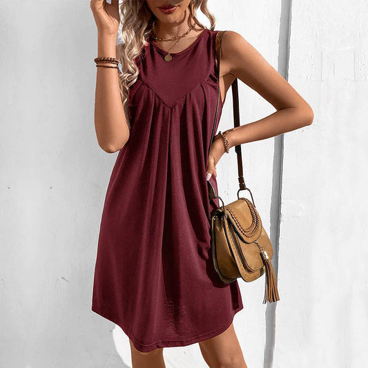 Draped sleeveless tank top skirt