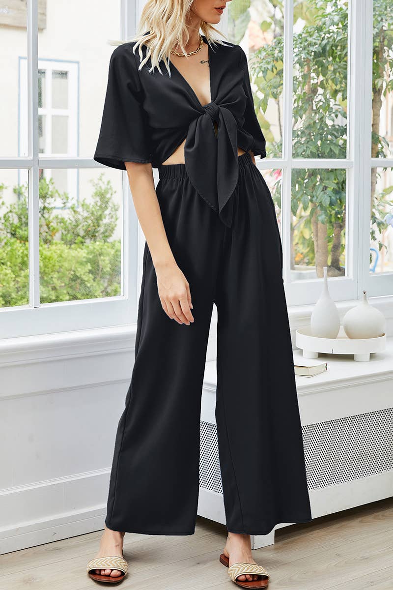 CWSS1174_SUMMER SEXY V-NECK LEISURE SUIT