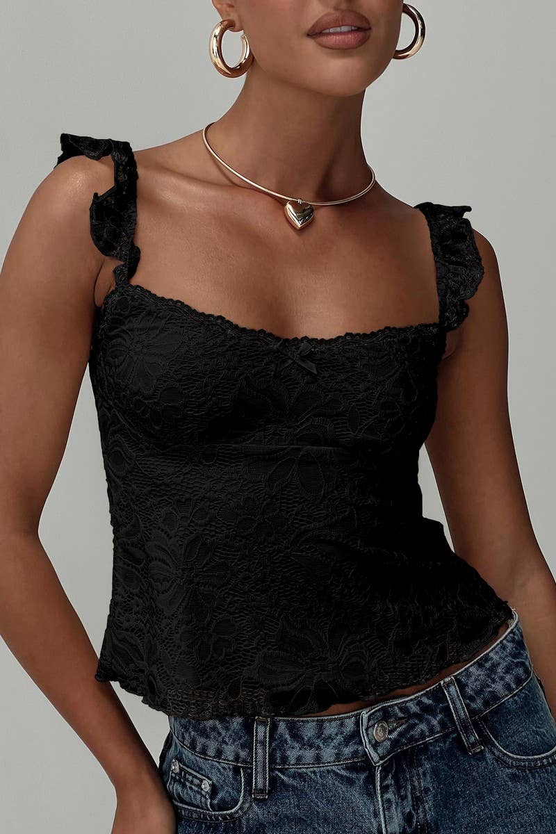 CWTTK0934_SOLID COLOR SEXY LACE PANEL CAMI TOP