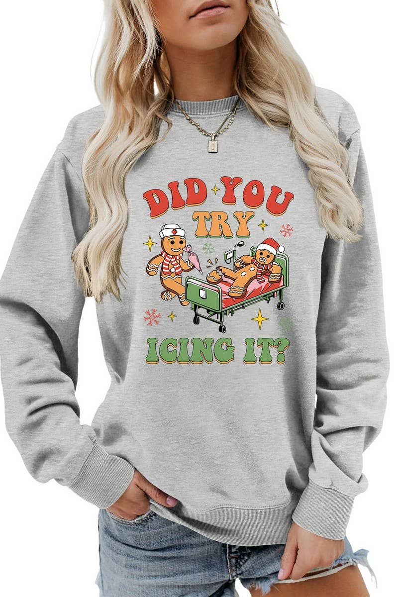 CWTBLL01331_FUNNY CHRISTMAS GRAPHIC LONG SLEEVE SWEATSHIRT