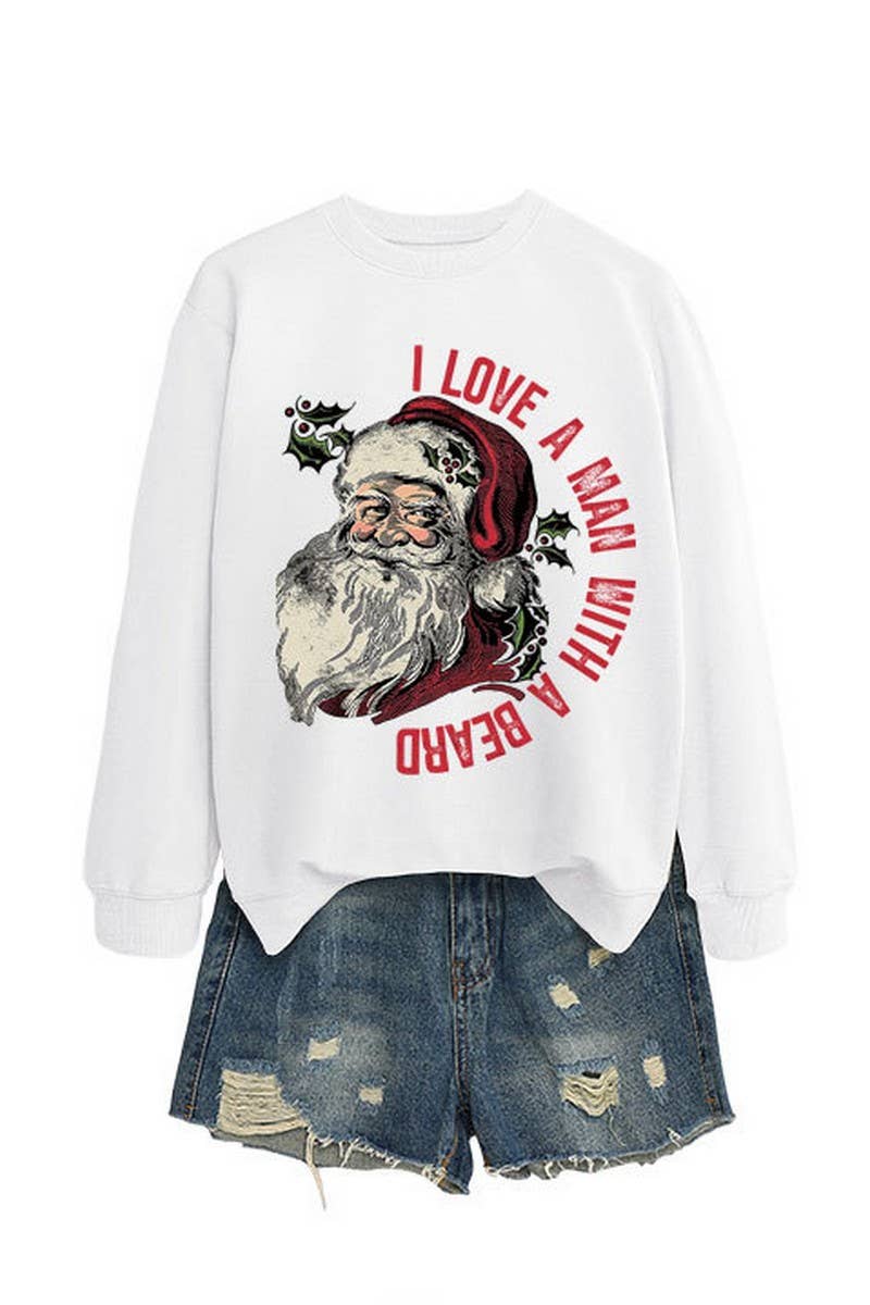 CWTBLL01329_SANTA LETTER PRINT CHRISTMAS PULLOVER SWEATSHIRT