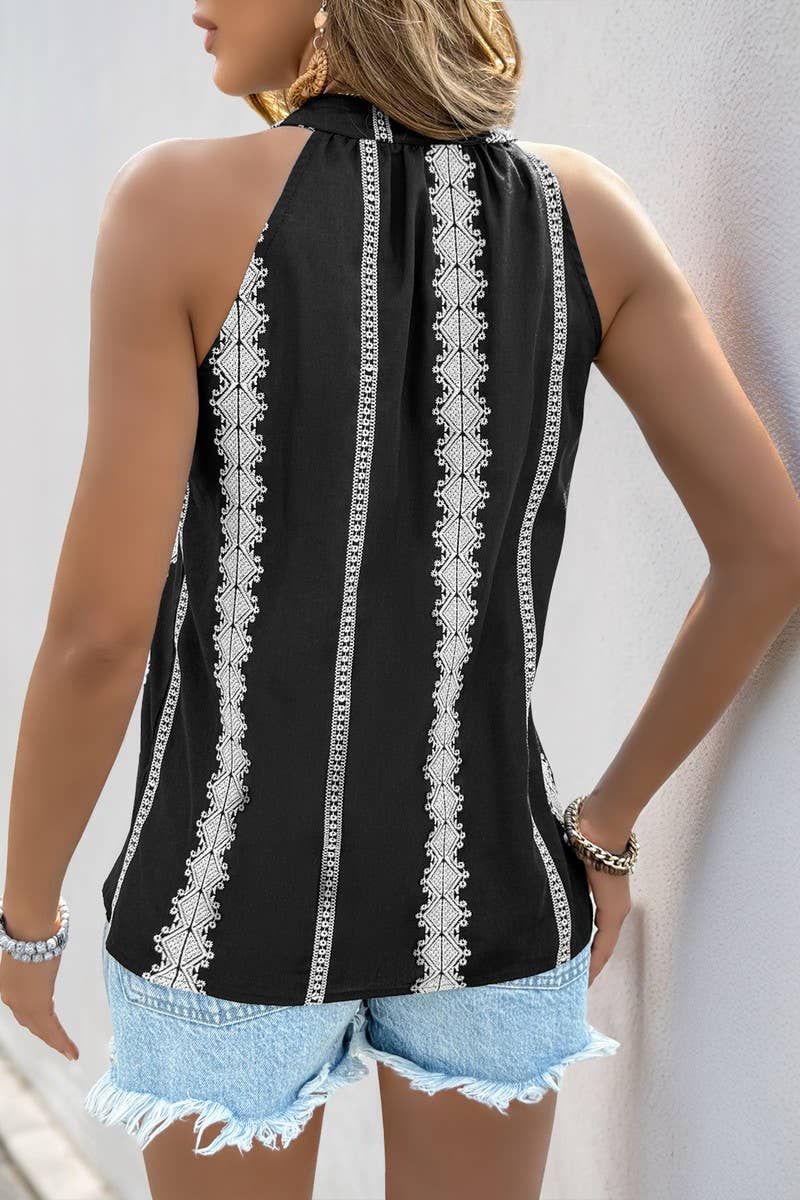 CWTBLSL0809_BOHO TASSEL TIE SLEEVELESS VACATION TANK TOP