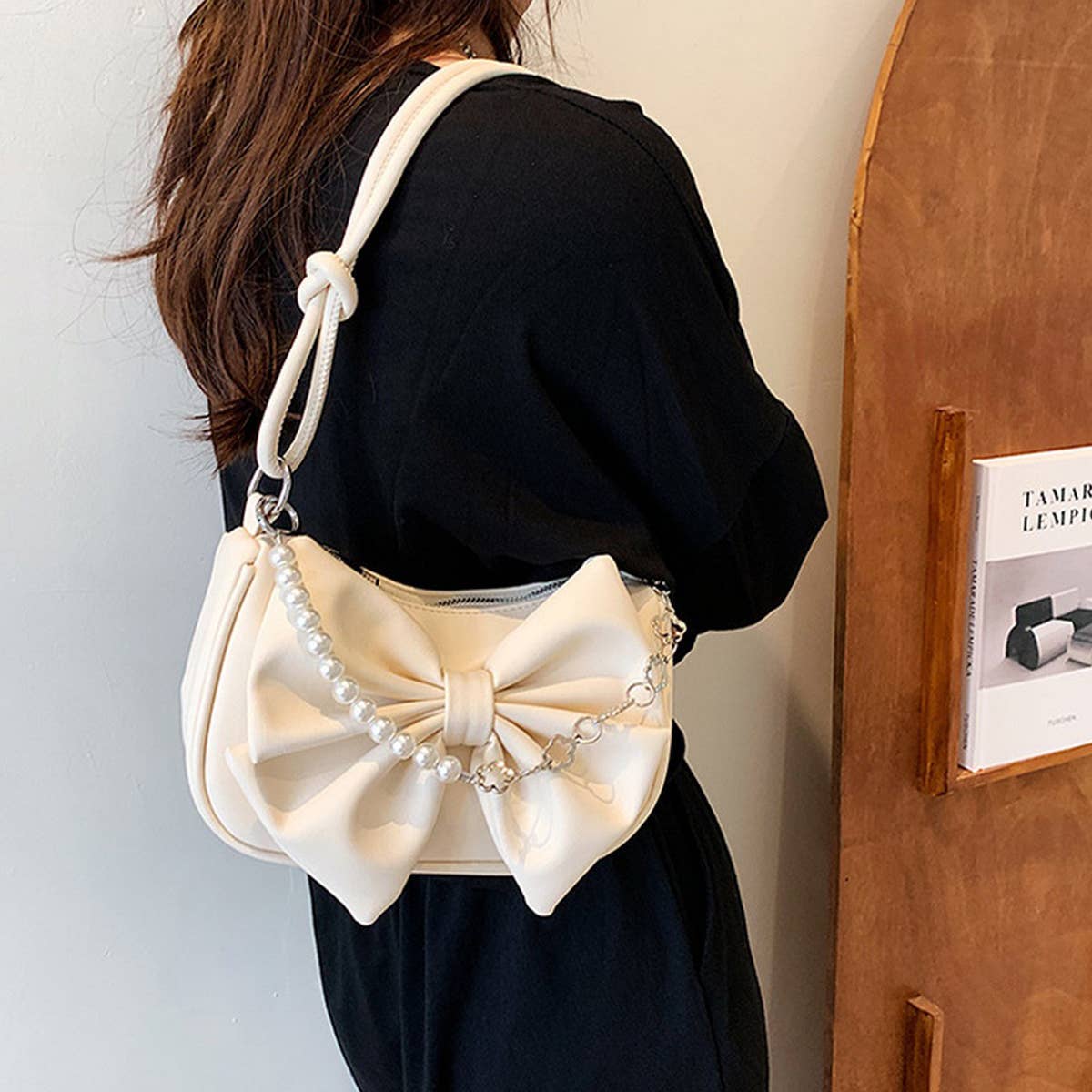 2024 SUMMER WESTERN STYLE SHOULDER BOW PEARL BAG_CWAB1914