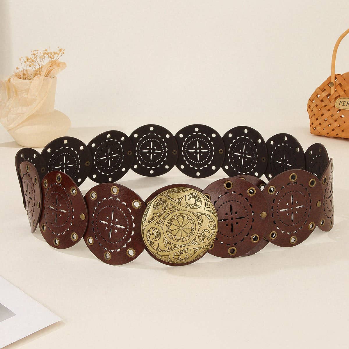 Vintage Hollow Out Western Belt for Dresses Jeans_CWABE1229