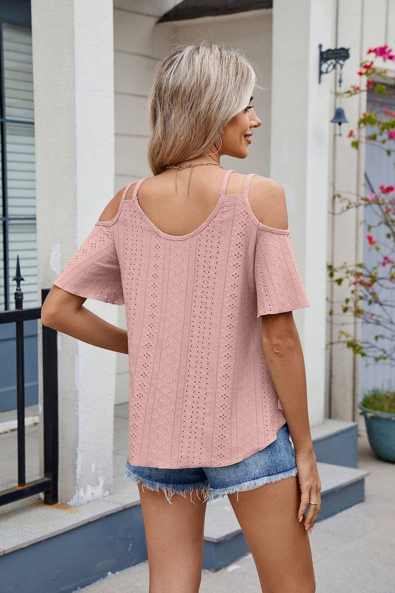 CWTBLS1722_DOUBLE STRAP OFF-THE-SHOULDER KNITTED CAMISOLE