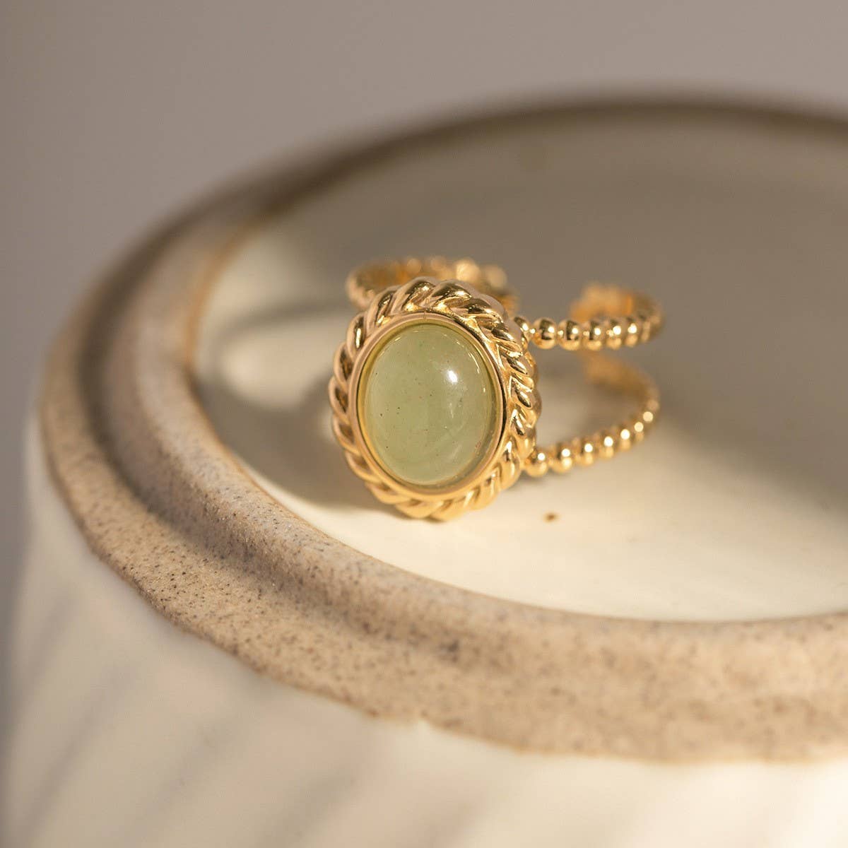 AFRICAN PINE STONE GOLD FASHION RING_CWAJE1398