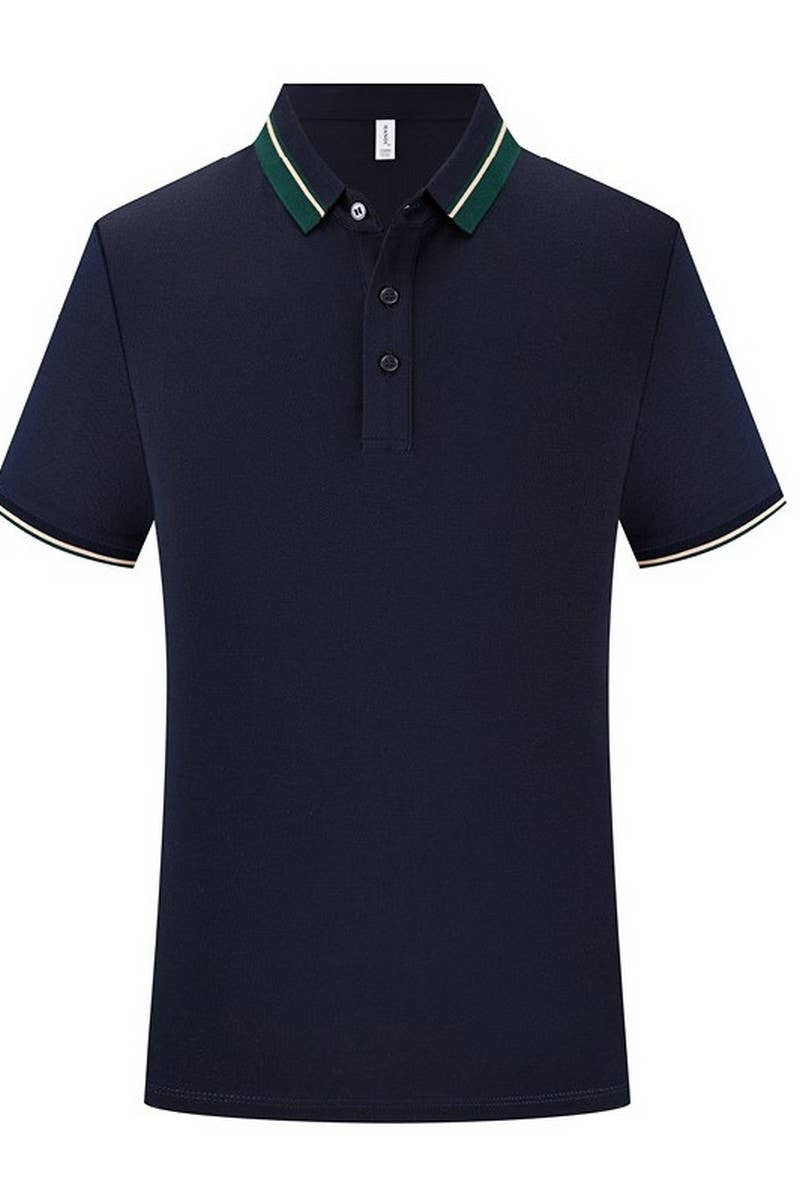 CWTBLS02440_CONTRAST COLLAR SHORT SLEEVE POLO SHIRT