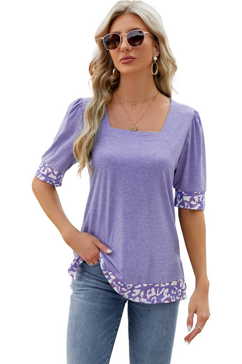 CWTTS0762_Sweetheart Neck Shirt Sleeve Top