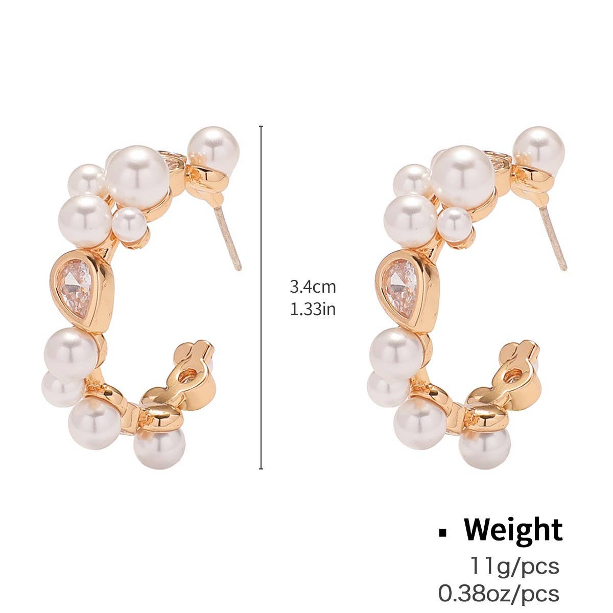 TEMPERAMENT GLASS PEARL NECKLACE EARRINGS SET