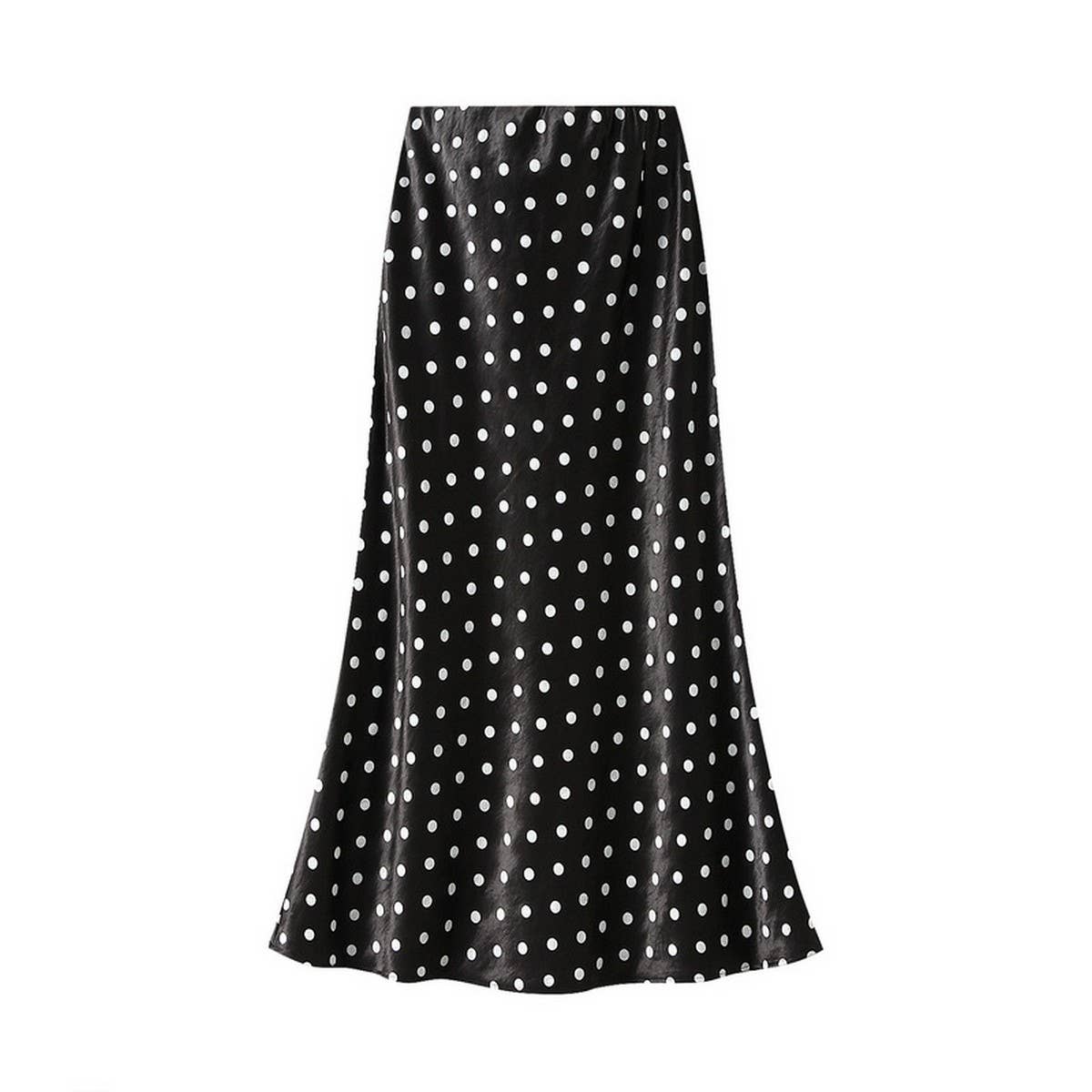 Polka Dot High-Waist Slim A-Line Midi Skirt_CWBMS0394