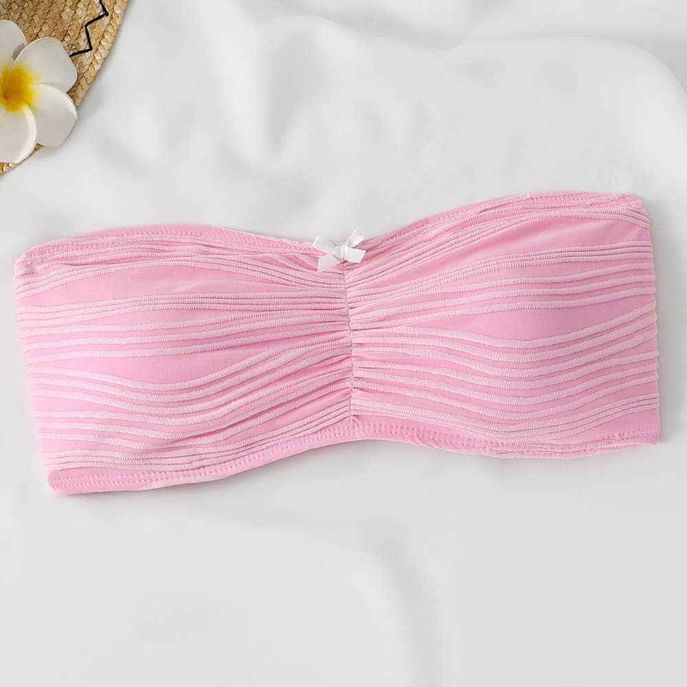 Women's Bandeau Bikini - Sexy Solid Color Swimwear