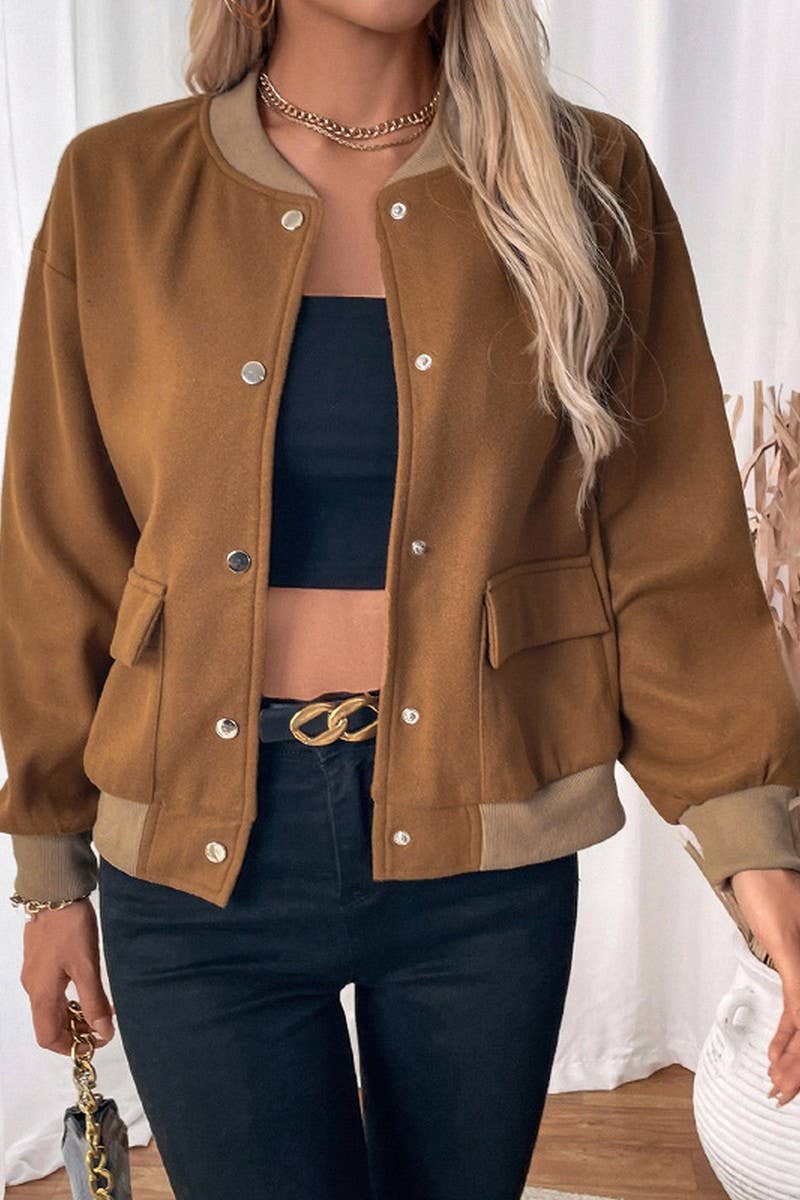 CWOJA1232_STAND COLLAR POCKET CARDIGAN JACKET