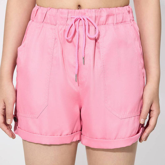 CASUAL LACE-UP CARGO THREE-QUARTER SHORTS