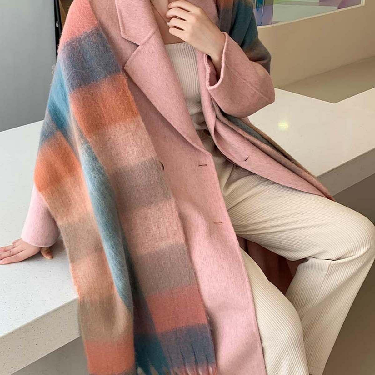 Plush AC Scarf ??Thick Soft Winter Wrap_CWASC2701
