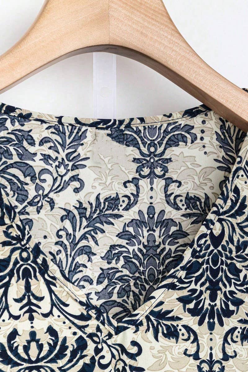 CWSS1104_LOOSE-FITTING RUFFLE SLEEVE FLORAL PRINT SUIT