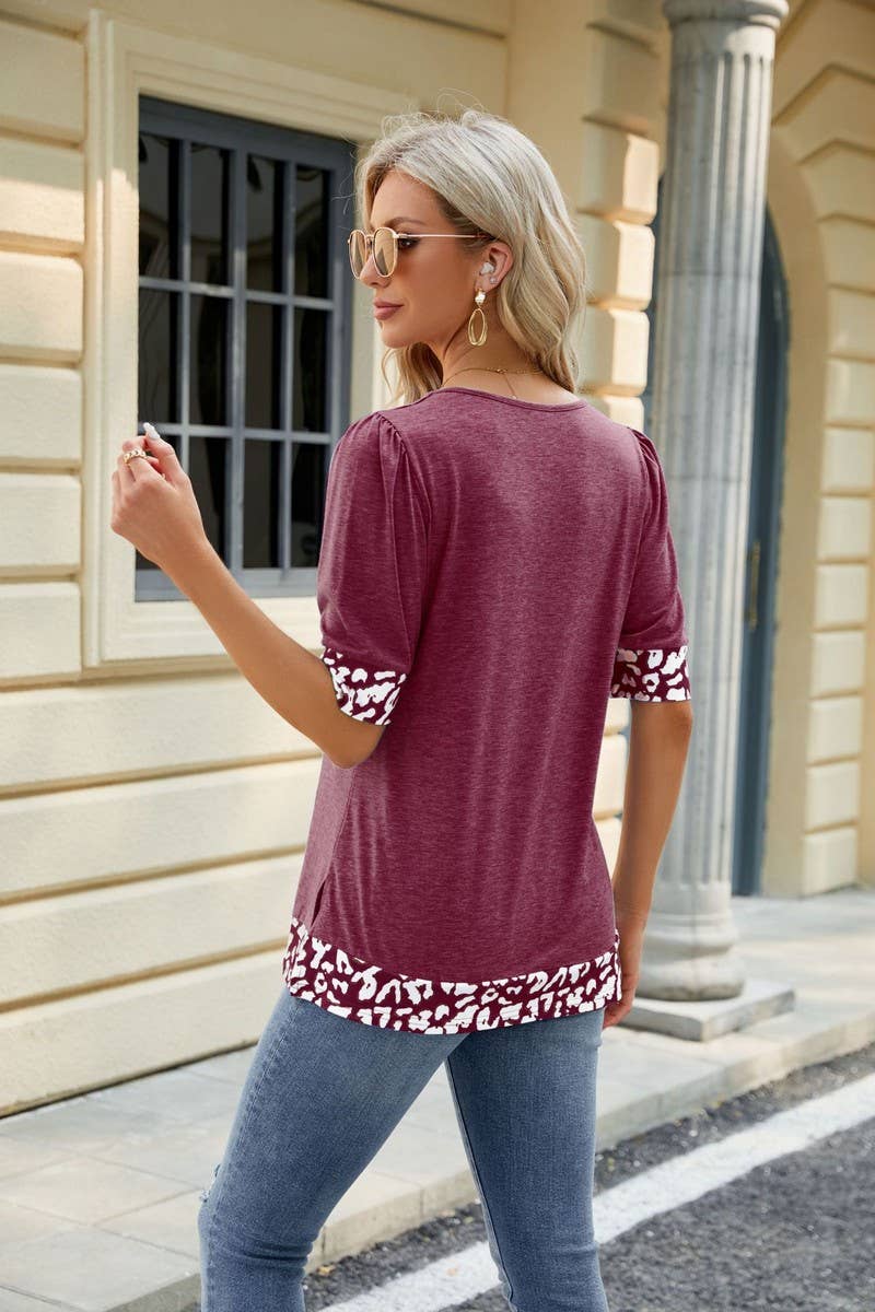CWTTS0762_Sweetheart Neck Shirt Sleeve Top